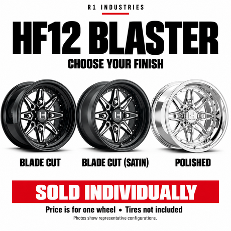 Hostile HF12 Blaster UTV Wheel - Gloss Black Milled