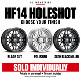 Hostile HF14 wheel design and finish guide — wheels sold individually; tires not included
