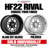 Hostile HF22 wheel design and finish guide — wheels sold individually; tires not included
