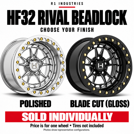 Hostile HF32 Forged Rival Beadlock Wheel Blade Cut - Gloss Black