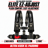 Elite EZ-Adjust 4/5-Point UTV Harness — 2" width / Black Sugar Skull / 5 Point