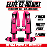 Elite EZ-Adjust 4/5-Point UTV Harness — 2" width / Nitro Pink / 4 Point