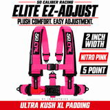 Elite EZ-Adjust 4/5-Point UTV Harness — 2" width / Nitro Pink / 5 Point