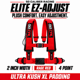 Elite EZ-Adjust 4/5-Point UTV Harness — 2" width / Rage Red / 4 Point