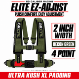 Elite EZ-Adjust 4/5-Point UTV Harness — 2" width / Recon Green / 4 Point