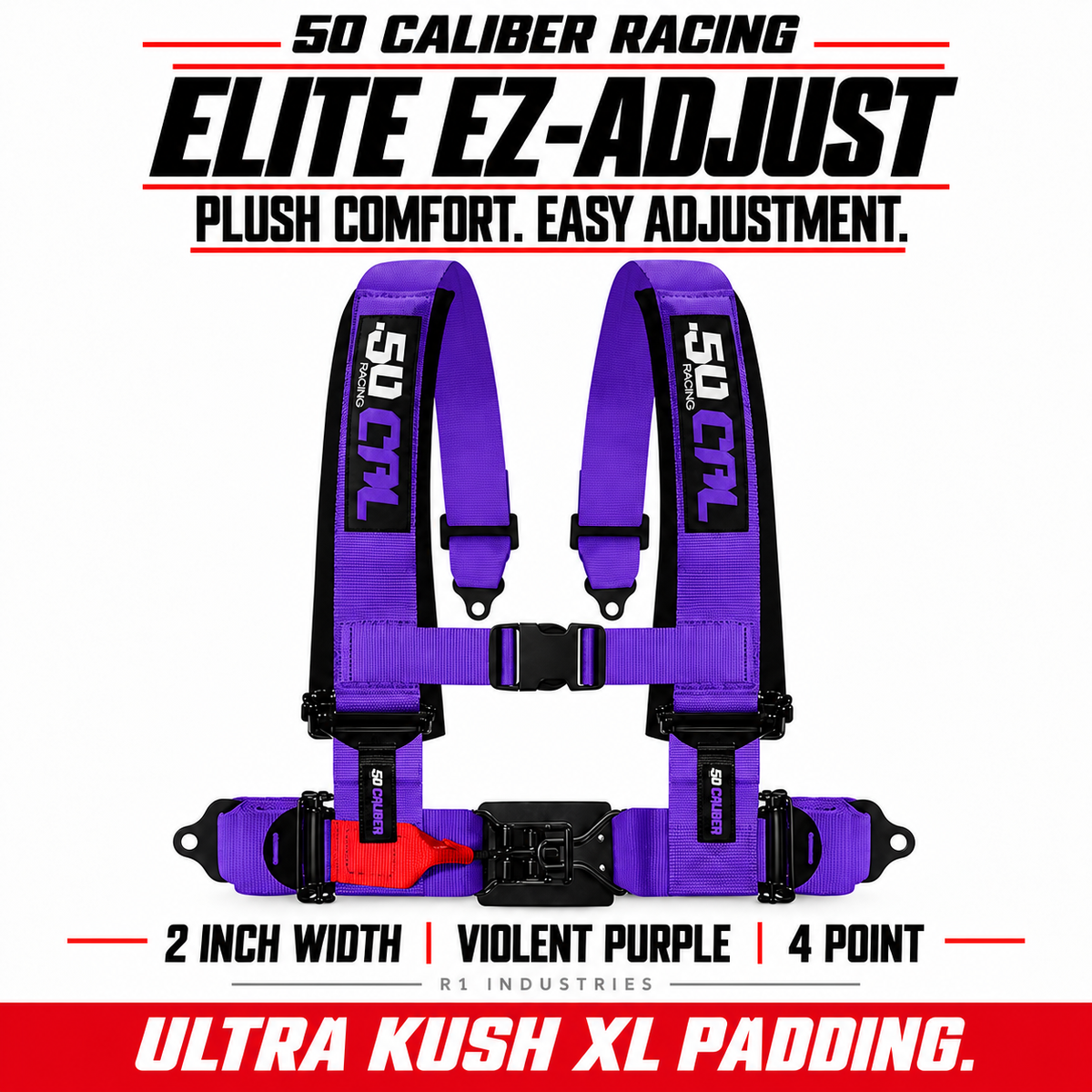 Elite EZ-Adjust 4/5-Point UTV Harness — 2" width / Violent Purple / 4 Point