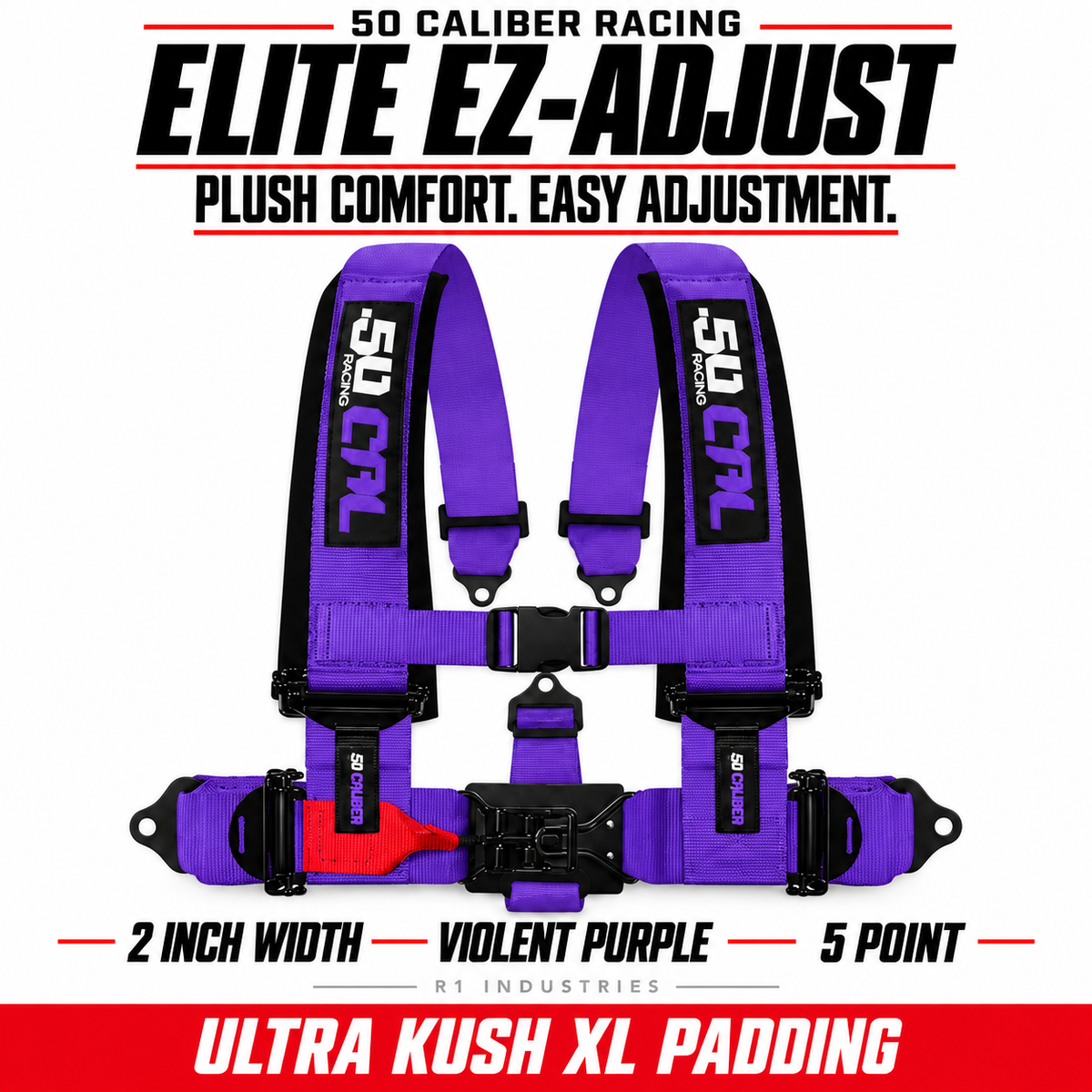 Elite EZ-Adjust 4/5-Point UTV Harness — 2" width / Violent Purple / 5 Point