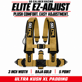 Elite EZ-Adjust 4/5-Point UTV Harness — 3" width / Baja Gold / 5 Point