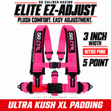 Elite EZ-Adjust 4/5-Point UTV Harness — 3" width / Nitro Pink / 5 Point