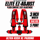 Elite EZ-Adjust 4/5-Point UTV Harness — 3" width / Rage Red / 5 Point
