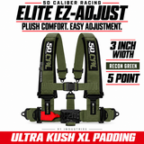 Elite EZ-Adjust 4/5-Point UTV Harness — 3" width / Recon Green / 5 Point