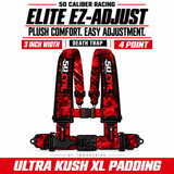 Elite EZ-Adjust 4/5-Point UTV Harness — 3" width / Death Trap / 4 Point
