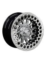 15″ Billet Aluminum Beadlock Wheel for Can-Am Maverick R (Packard Cyclone Silver) — Manufacturer studio configuration preview — cycl slv 139.7 blkb pblv2 7