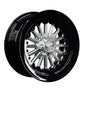 15″ Billet Aluminum UTV Wheel (Packard Element Silver, 4x110) — Manufacturer studio configuration preview — elem slv 110 blkb 7