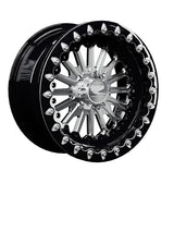 15″ Billet Aluminum UTV Beadlock Wheel (Packard Element Silver, 4x110) — Manufacturer studio configuration preview — elem slv 110 blkb blv1 7