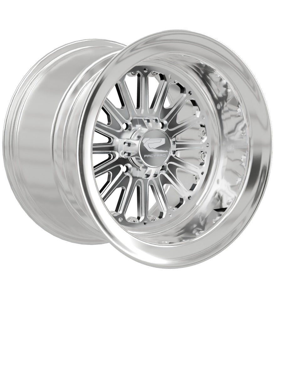 15″ Billet Aluminum UTV Wheel (Packard Element Polished Silver, 4x110) — Manufacturer studio configuration preview — elem slv 110 polb 11