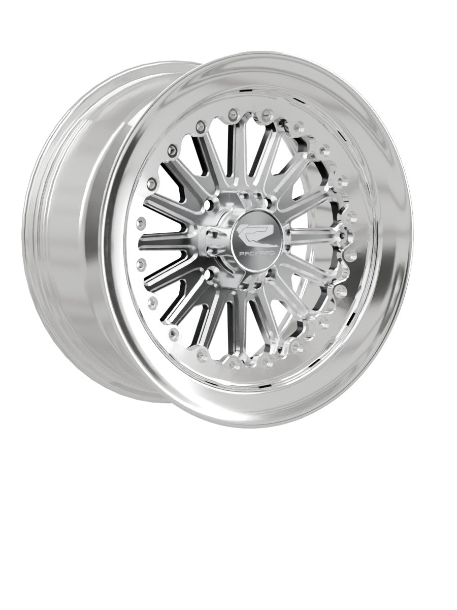 15″ Billet Aluminum UTV Wheel (Packard Element Polished Silver, 4x110) — Manufacturer studio configuration preview — elem slv 110 polb 7