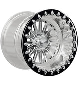 15″ Billet Aluminum UTV Beadlock Wheel (Packard Element Polished Silver, 4x110) — Manufacturer studio configuration preview — elem slv 110 polb blv1 11