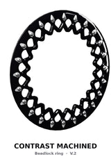 15″ Billet Aluminum UTV Beadlock Wheel (Packard V2 Super Star Black, 4x110) — Ring option — ring contrast v2