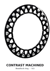 15″ Billet Aluminum UTV Beadlock Wheel (Packard V2 Super Star Black, 4x110) — Ring option — ring contrast v3