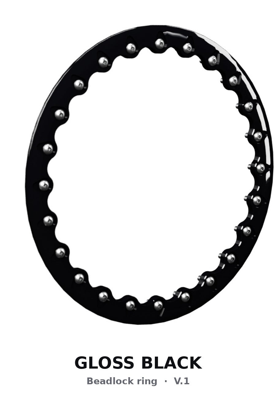 15″ Billet Aluminum UTV Beadlock Wheel (Packard V2 Super Star Black, 4x110) — Ring option — ring gloss black v1
