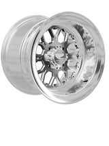 15″ Billet Aluminum UTV Wheel (Packard Wishbone Polished Silver, 4x110) — Manufacturer studio configuration preview — wb slv 110 polb 11