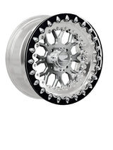 15″ Billet Aluminum UTV Beadlock Wheel (Packard Wishbone Polished Silver, 4x110) — Manufacturer studio configuration preview — wb slv 110 polb blv1 7