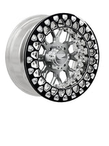 15″ Billet Aluminum UTV Beadlock Wheel (Packard Wishbone Polished Silver, 4x110) — Manufacturer studio configuration preview — wb slv 110 polb blv3 7
