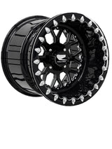 15″ Billet Aluminum UTV Beadlock Wheel (Packard Wishbone Black, 4x110) — Manufacturer studio configuration preview — wb blk 110 blkb blv1 11