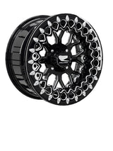 15″ Billet Aluminum UTV Beadlock Wheel (Packard Wishbone Black, 4x110) — Manufacturer studio configuration preview — wb blk 110 blkb blv2 7