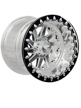 Packard cyclone ff forged polished beadlock silver rzr pro r 5x4 5 — manufacturer configuration rendering; representative image, not a photograph.