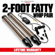 R1 Industries 2-FOOT FATTY WHIP PAIR — RGBW LED whip configuration — Lifetime Warranty