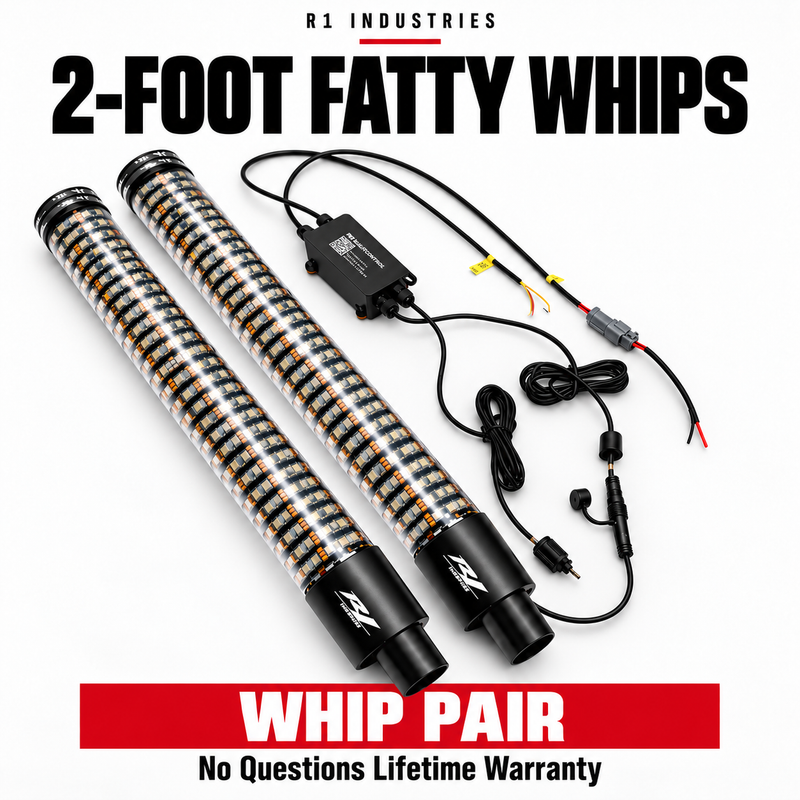 R1 Industries Fatty RGBW LED Whip Lights (Pair)