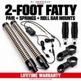 R1 Industries 2-FOOT FATTY PAIR + SPRINGS + ROLL BAR MOUNTS — RGBW LED whip configuration — Lifetime Warranty