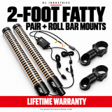 R1 Industries 2-FOOT FATTY PAIR + ROLL BAR MOUNTS — RGBW LED whip configuration — Lifetime Warranty