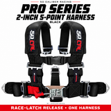 BLACK Pro Series 2-inch 5-point race-latch harness — standalone color image