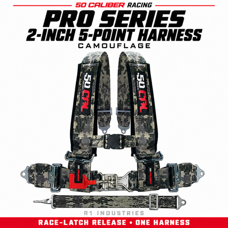 CAMOUFLAGE Pro Series 2-inch 5-point race-latch harness — standalone color image