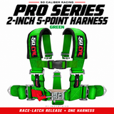 GREEN Pro Series 2-inch 5-point race-latch harness — standalone color image