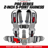 SILVER Pro Series 2-inch 5-point race-latch harness — standalone color image