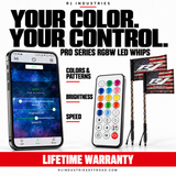 Pro Series Bluetooth app and RF remote color brightness and speed control — Lifetime Warranty