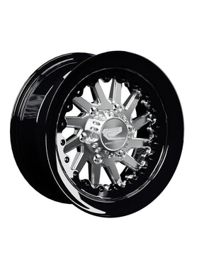 Packard Cyclone CYCL-SLV-139.7-BLKB-7 — manufacturer rendering; representative wheel configuration. Physical dimensions not shown.