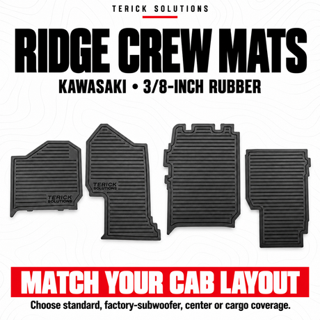 Photo of Kawasaki Ridge Crew Rubber Floor Mats by Terick Solutions - Premium UTV Rubber floor mats for UTVs / Side by Sides