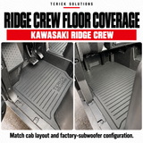 Kawasaki Ridge Crew Rubber Floor Mats — installed coverage and product application