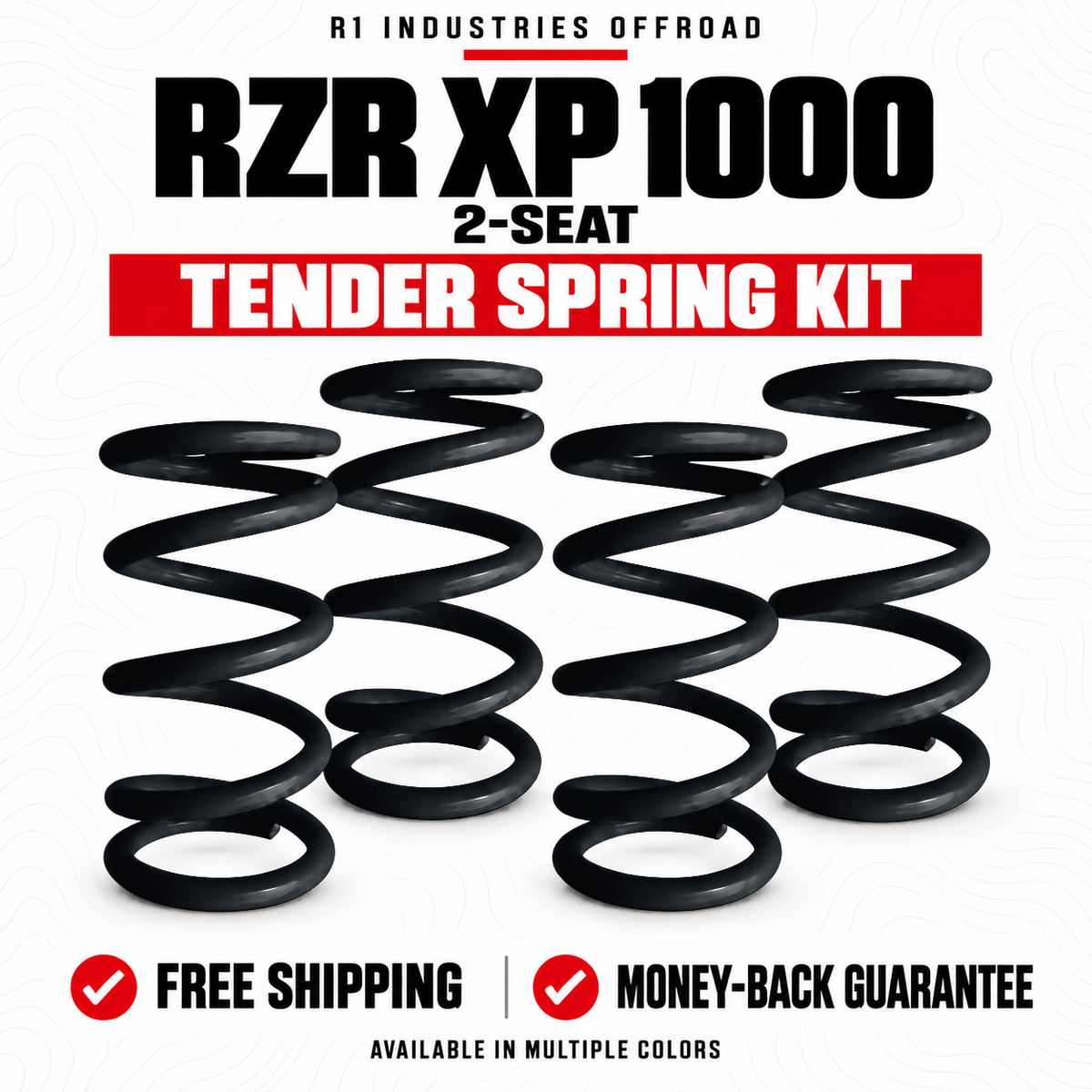 Polaris RZR XP 1000 2-Seat Tender Spring Kit in Black