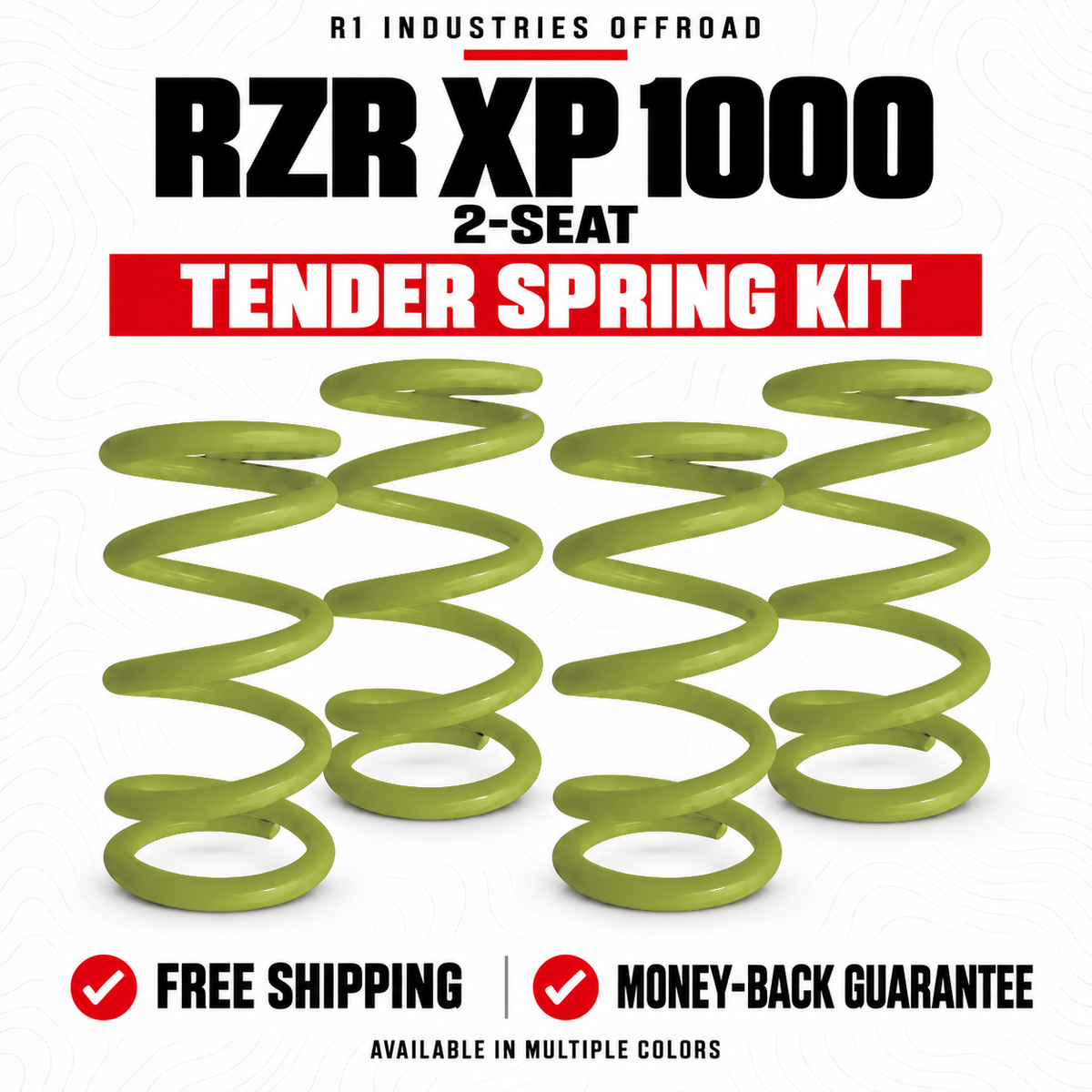 Polaris RZR XP 1000 2-Seat Tender Spring Kit in Lifted Lime