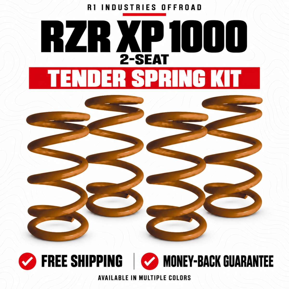 Polaris RZR XP 1000 2-Seat Tender Spring Kit in Orange Spectrum (Lighter Shade)