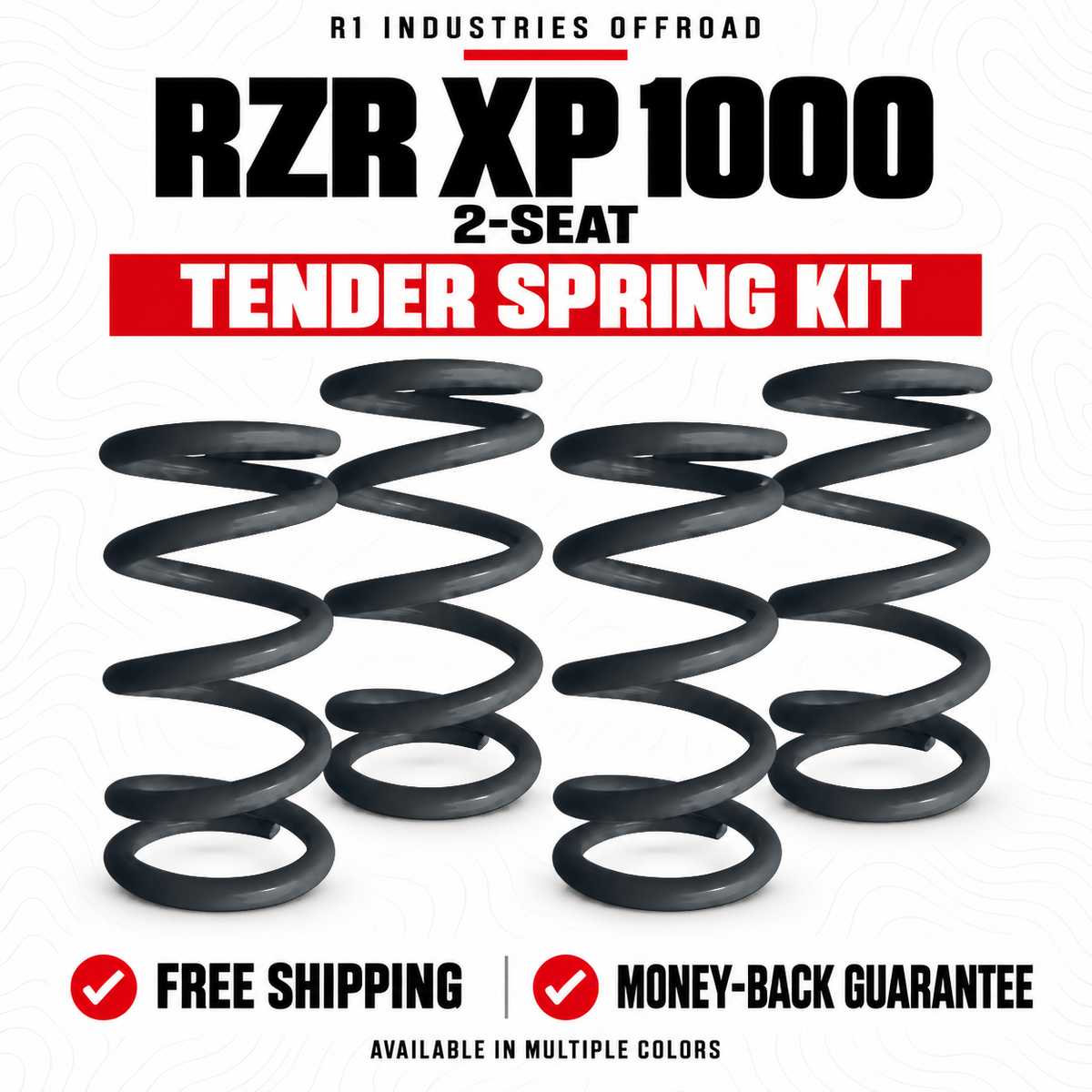 Polaris RZR XP 1000 2-Seat Tender Spring Kit in Stealth Grey (Dark Metallic Grey)