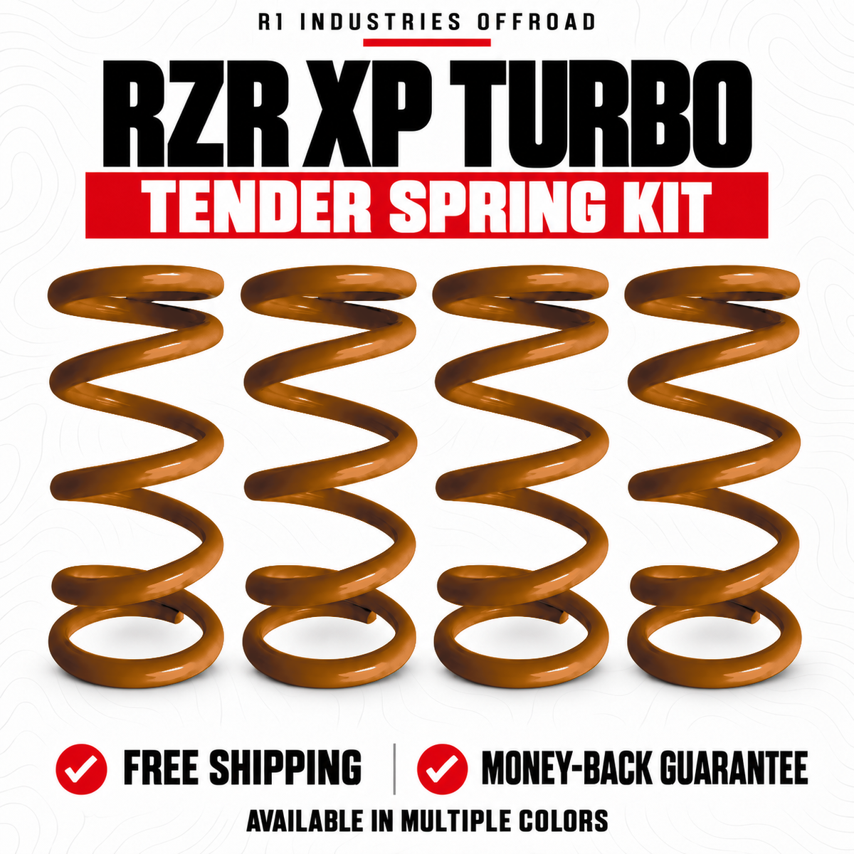 Polaris RZR XP Turbo Tender Spring Kit in Orange Spectrum (Lighter Shade)