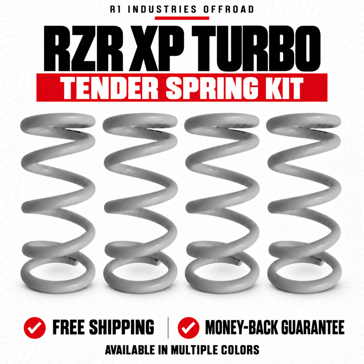 Polaris RZR XP Turbo Tender Spring Kit in Raw vapor-blasted spring metal finish