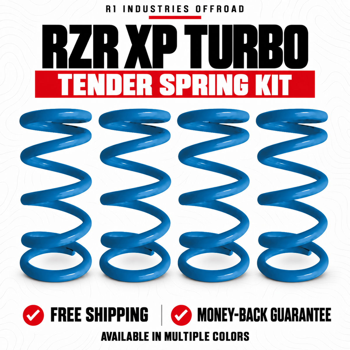 Polaris RZR XP Turbo Tender Spring Kit in Sky Blue